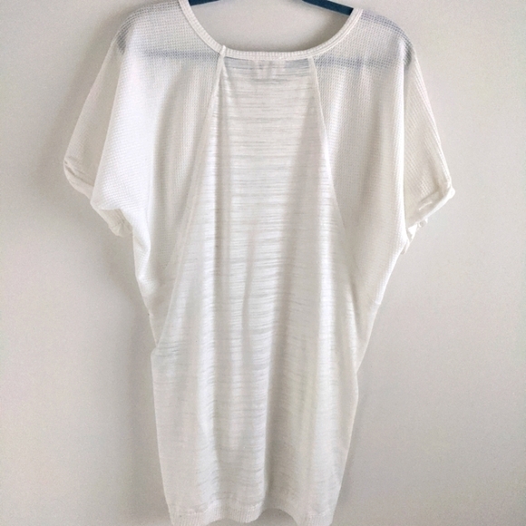 Nwot Umgee Mixed Fabric White Tunic Tee Shirt L - Picture 8 of 13